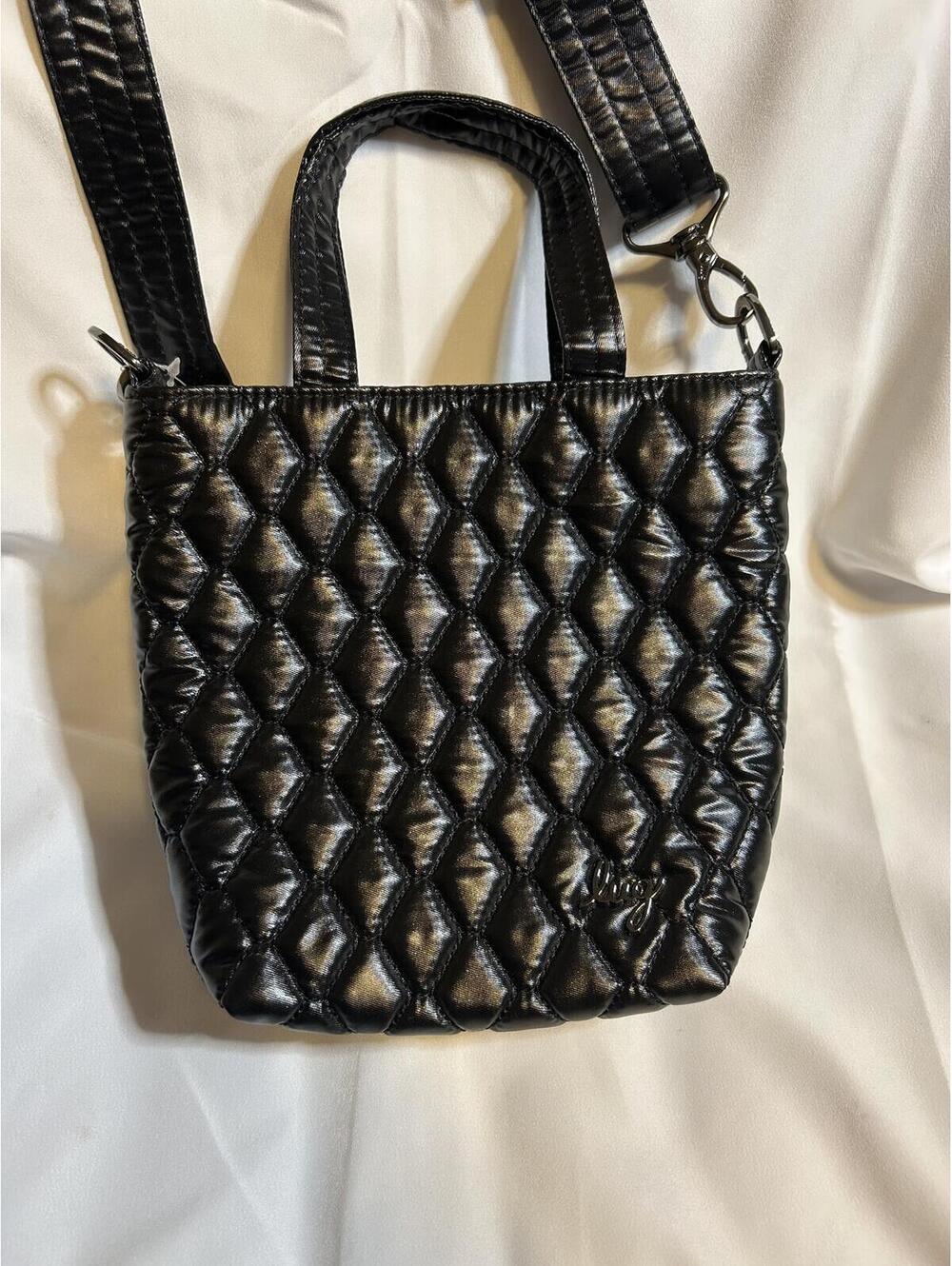Lug Quilted Mini Tote Crossbody Bag Black Convertible Lightweight NWOT